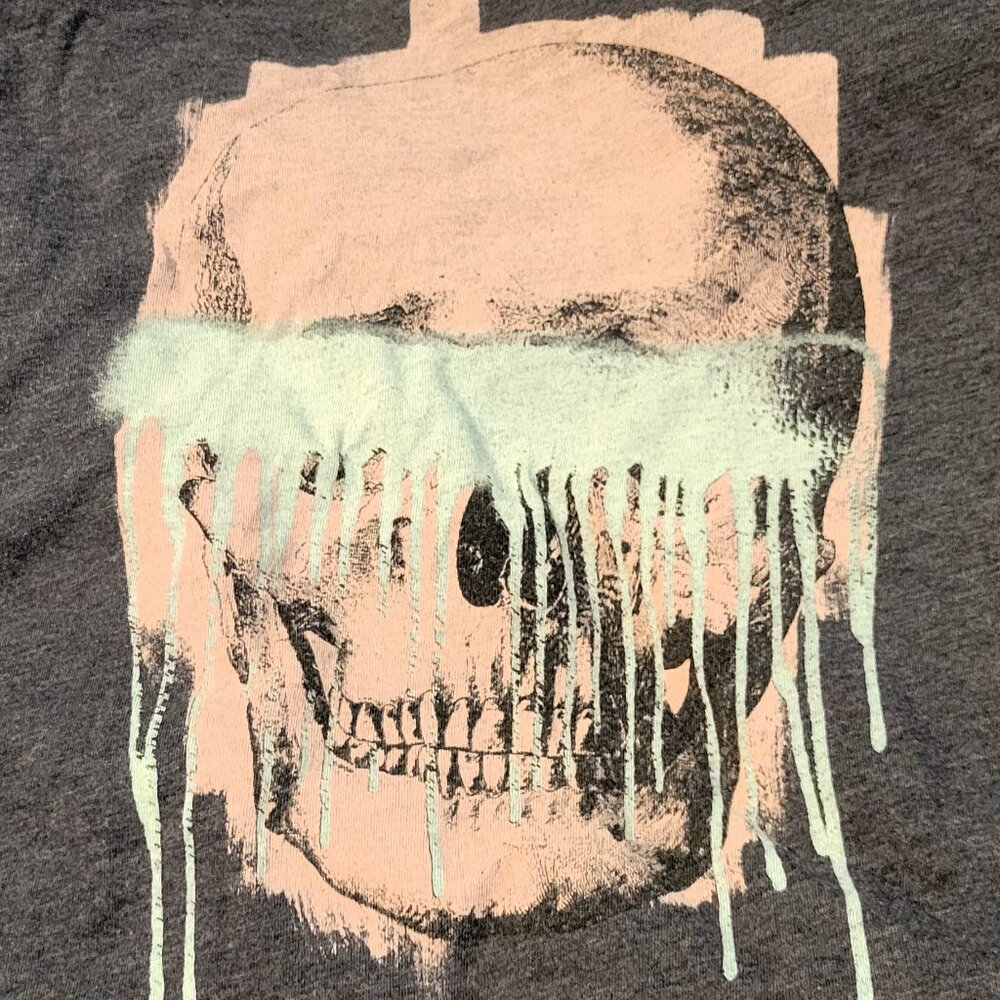 Pastel Skull on Grey T-Shirt